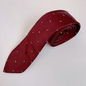 Christian Dior Men's Tie Maroon Authentic Necktie